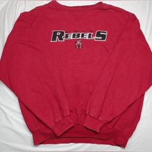 Vintage Pro Edge UNLV Rebels Red Sweatshirt Stitched Logo Size Large